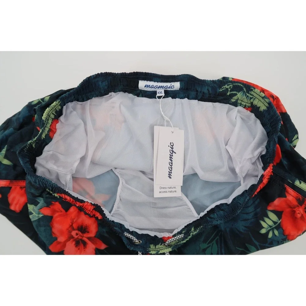Maamgic Mens XXL Swim Trunks Shorts Multicolor Floral 4.5